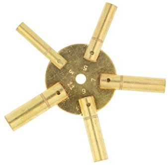 PUREgrey Uhrenschluessel Fuer Wanduhren (3-5-7-9-11) 5 in 1, Sternschluessel