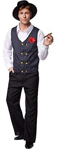 dressforfun Men’s Charleston Costume | Pinstripe waistcoat | Includes a great hat (XXL | no. 301619)