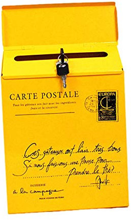 TentHome Cassetta delle lettere da parete vintage con aletta e serratura (giallo 2)
