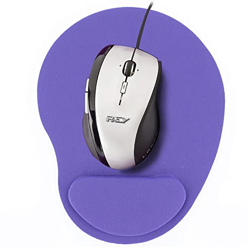 REY Tappetino per Mouse con poggiapolsi in Gel, Comodo, Computer ergonomico, Lilla