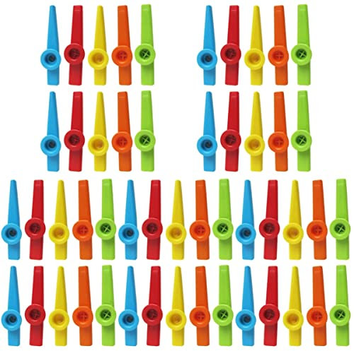 MILISTEN 50 Stück Anfänger Kazoo Liebhaber Partner Spielzeug Pädagogische Orff Ukulele Gitarre Klavier Performance Violine Begleitung Kunststoff Kinder Musikalisch Sortierte Instrumente