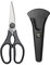 Linoroso Kitchen Scissor Heavy Duty Ultra Sharp Utility Scissors with Magnetic Holder Cooking Cutting Stainless Steel Food Shears for Meat Poultry Fish Chicken Pizza Vegetables Herbs BBQ Nuts - Black