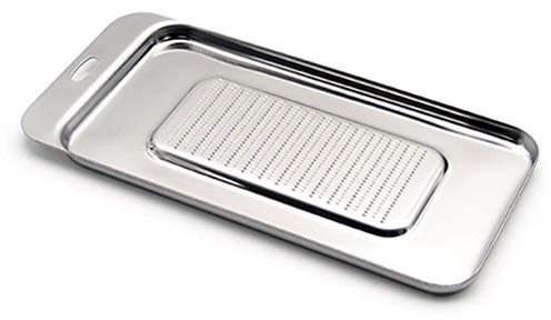 Thickened Stainless Steel Ginger Grater, Wasabi Garlic Grinding Tool Cheese Grater Square Lemon Zester Mini Grater with Container Nutmeg Grinder for Kitchen Cooking Baking Home U