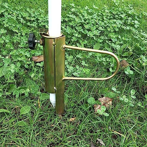HEZHU 2 Stück Rasendorn Sonnenschirmhalter Metall Bodenhülse Erdspieß Sonnen Schirm Halter