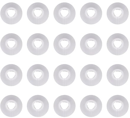 20Pcs Durable Plastic Radiator Pipe Collars Strong Radiator Pipe White Cover Flexible Pipe Collars Decoration Cover Useful Plastic Pipe Covers