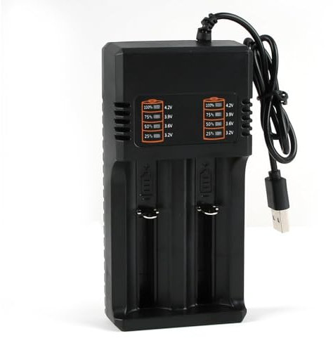 18650 Battery Charger Universal Fast Charging Portable Smart Rechargeable Li-Ion Batteries Charger for 3.7v Lithium Battery 18650 21700 18650 17500 18350 17670 16340 with USB