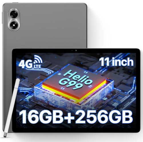 UMIDIGI Tablet 11 Zoll Helio G99, 16GB Ram 256GB Rom /1TB TF Tablet Android, G7 Tab Pro Octa-Core Gaming Tablets, 13MP+8MP, 4G Dual SIM/Bluetooth 5.2/WiFi/GPS/Stift, Grau