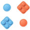 playvital Copri Levette Analogiche e Cover Tasti Silicone Set per Nintendo Switch 2, 2 Gommini Thumb Grip Joystick Caps & 2 Pezzi Copri Tasti Direzionali Pulsanti ABXY per Joycon 2, Blu&Arancione