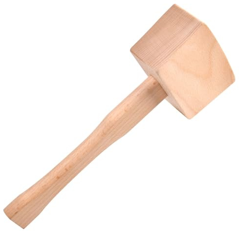 LEONTOOL Wooden Mallet 9.5 Manual Ice Hammer Ice Crushers for Home Use, Solid Beech Wood Mallet Wood Hammer Carpenter Hand Tool Kitchen Accessory for Woodworking, Leather Work, Walnut Cracking