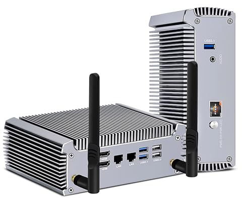 HAICOTECH Gaming Mini PC Win-11, Ryzen 5 4500U Desktop Computer, 32GB DDR4 RAM 1TB M.2 NVMe SSD, Fanless Industrial PC Support 4K Dual Display/HDMI/USB 3.1/WiFi6/Gaming/Office/Home