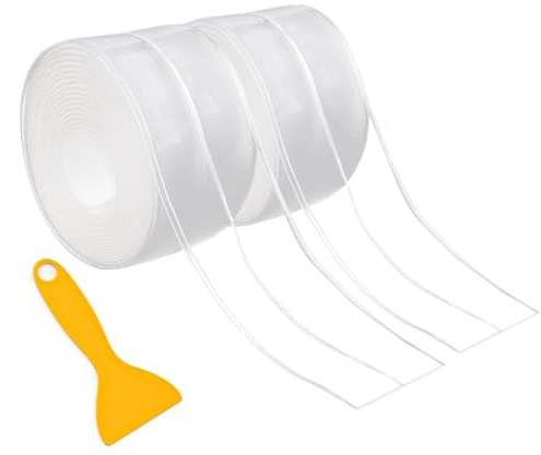 2 Rotoli Sigillante Autoadesivo Nastro, Nastro Sigillante Impermeabile, PVC Sigillante Autoadesivo Nastro, Antimuffa, Striscia di Tenuta per Bordo Vasca da Bagno Toilette Cucina (3,8 cm x 3,2 m)