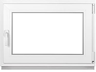 Framex Premium Kellerfenster - Kunststofffenster Weiß BxH 750 x 500 mm - Garagenfenster/Gartenhaus Fenster BxH 75 x 50 cm 2-fach Verglast - Din Rechts-Funktion Dreh Kipp Fenster-Alle Größen