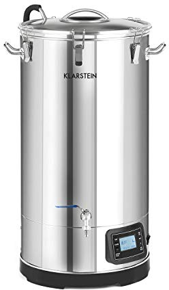 Klarstein Mundschenk - Kit Birra Artigianale Completo, Fermentatore con Filtri, Elemento Riscaldante, Argento, 65 Litri