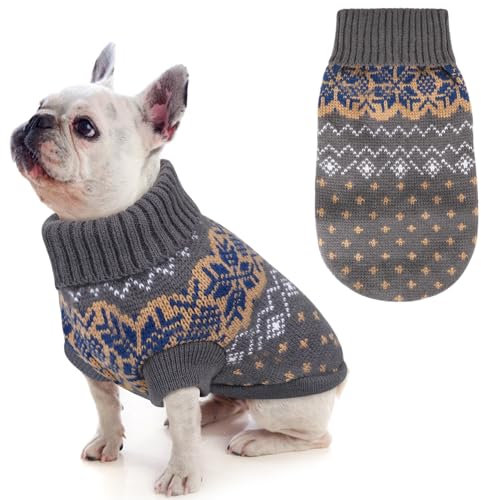 Idepet Hundepullover Winter Warmer Hund Katzenpullover Kleidung Haustiermantel Kostüm Welpenpullover Pullover Bekleidung für kleine mittelgroße Hunde Katzenog Haustierpullover