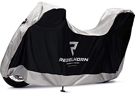 REBELHORN Cover II Top Box Funda para Moto | Poliéster Duradero | Compatible con Baúles de Motocicleta | Dos Agujeros para Cadena Antirrobo | Ajuste ceñido