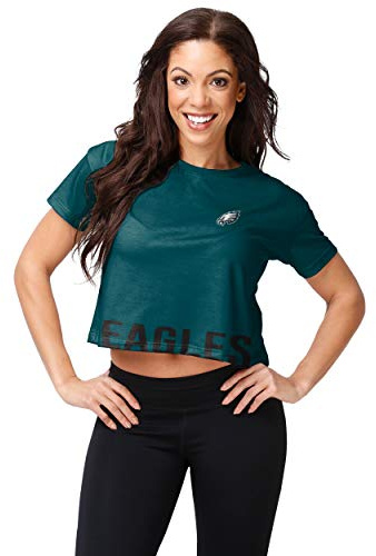 FOCO Damskjorta med crop top modeskjorta, Wordmark längst ner, stor
