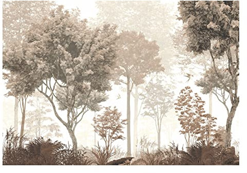 WallArena - Vlies Fototapete Wald Herbst Natur Bäume 416x254 cm - Fototapeten - Tapeten - für Wohnzimmer Schlafzimmer - Vliestapete Wandtapete Tapete 3D Effekt- inkl. Kleister