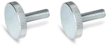 Ganter standardelement | platta räfflade skruvar | räfflade skruvar (låg form) | DIN 653-M8-20-ZB | 2 stycken | galvaniserat stål | gänga: M8 x 20