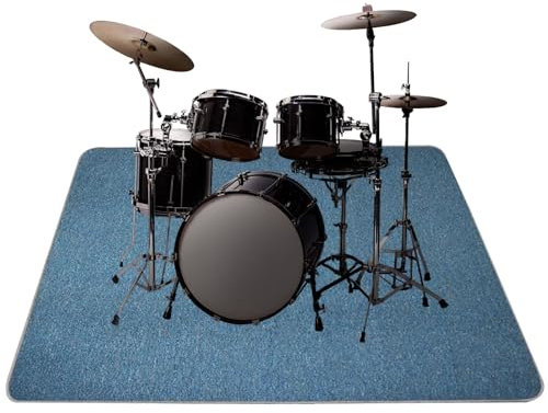 PPGE Home Drum-Teppich Schlagzeugteppich Schallschutz Teppich Schallschutzmatte rutschfeste Trommelmatte Schallschutz Klavier Teppich(Size:200×160CM,Color:Blau)