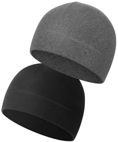 MELLIEX 2 Stück Fahrradmütze Unter Helm, Winddichte Sportmütze Laufmütze Perfekt als Warme Dünne Mütze Wintermütze Skull Cap für Herren Damen