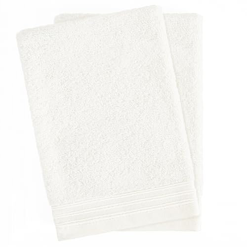 Hammetex Juego de 2 manoplas de baño de 15 x 22 cm, 100% algodón, con manopla para lavar, de rizo, calidad suave, resistente, color crema