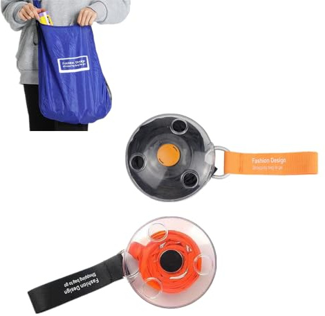 SJTJSPX 2 Pack Foldable Shopping Bags,Reusable Portable Bag Roll Up in a Disc,Washable Grocery Bag,Eco Tote Bag,Multifunctional Tote Storage Bags for Home Travel