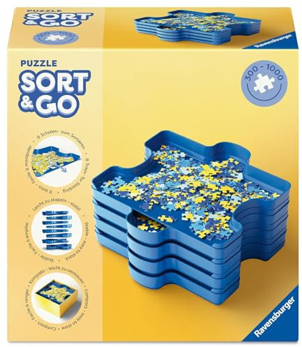 Ravensburger - Trieur de pièces de Puzzle - Empilable - Puzzles de 300 à 1000 pièces - 8 bacs de tri en Plastique - Accessoires pour Puzzles - 12001674