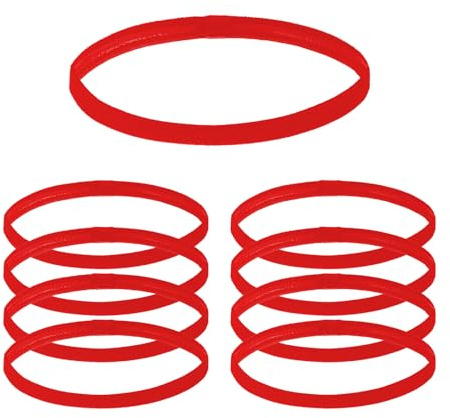 ONEBO 10 Piezas Diademas Antideslizantes Rojo, Banda elástica para deporte, Banda transpirable, para Mujeres y Hombres, para Atletismo al Aire Libre,Yoga, Correr,Entrenamiento y Más (Diámetro:20-48cm)