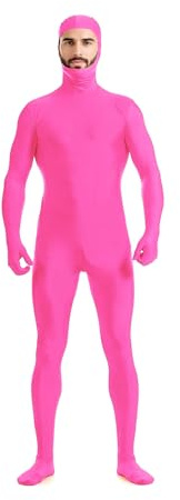 Jackolume Herr dam öppet ansikte helkroppsdräkt stretchig kostym, unisex Zentai jumpsuit danskläder vuxna solid enhet bodysuits för halloween cosplay