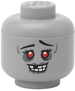 Room Copenhagen LEGO Storage Head (MINI) - ZOMBIE - Kids’ Toy Storage Box with Lid, Stackable Organizer, Stackable & Playful Design