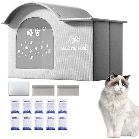 Casetta refrigerante per gatti e cani, tenda pieghevole e isolante, per esterni, interni, campeggio, patio, spiaggia, balcone, camera da, appartamento, viaggio