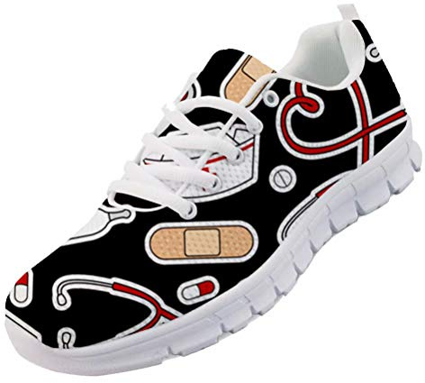 chaqlin Course Sneaker Léger Athlétique Marche Jogging Racing Bande Dessinée Médicale Impression Mode Femmes Infirmière Chaussures Cadeaux Taille Eur41