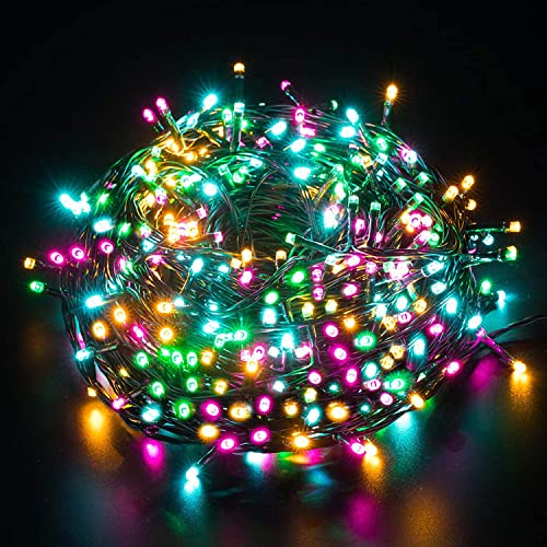 Elegear 50M 500 LED Luces Navidad con Enchufe, Luz Arbol Natal Exterior Impermeable con 8 Modos para Fiesta, Casa, Boda, Jardín y Decoración Interior, Guirnalda Cadena Luminosas de Hada, Colores