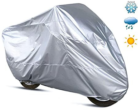 CARALL Wasserdichte Motorrad-Abdeckplane, wasserdicht, staubdicht, winddicht, Vogelkot, für Motorrad, Motorroller, Größe 230 x 130 cm