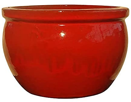 TucanoHamburg Blumentopf, Modell Bamboo in rot 50x32cm, frostfest