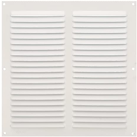 Amig - Rejilla Cuadrada de Aluminio - Rejillas de Ventilación para Salida de Aire - Ideal para Techo de Cocina y Baño - Medidas 250 X 250 MM - Color Blanco