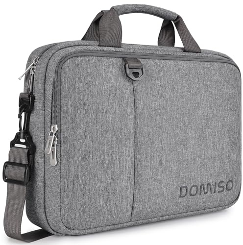 DOMISO Laptopväska, portfölj, axelväska, vattentät notebookväska AA59, GRÅ, 17-17,3 Zoll