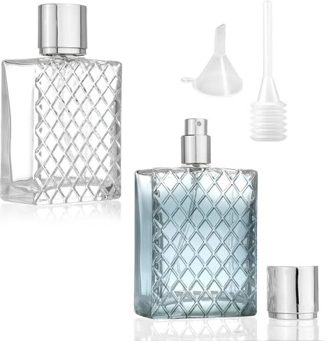 VOSSOT 2 nebulizzatori per profumi, ricaricabili da 100 ml, bottiglia vuota per profumi, viaggi, cosmetici