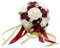 DOKUYIE Bouquet de mariée avec roses rouges et perles faites à la main