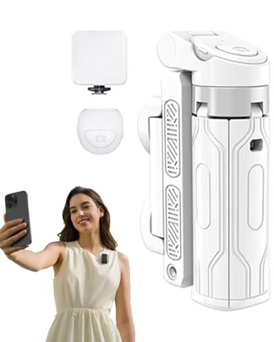 Trípode portátil para selfies | Barra de sujeción de 360 grados | Herramienta de grabación de video en y negro, diseño giratorio y flexible, ABS para filmación, vlogging, transmisión en ,