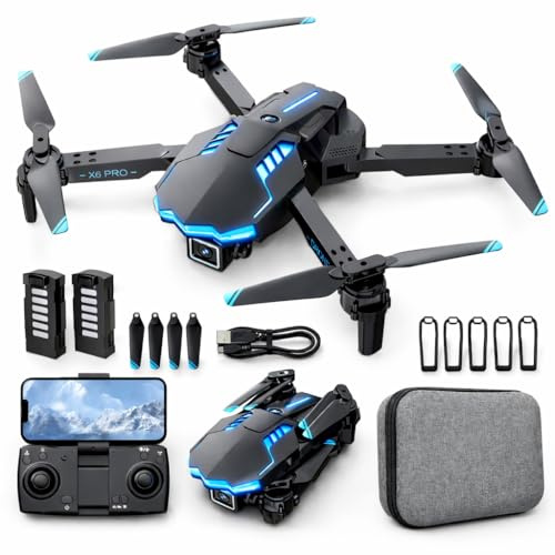 Drohne mit Kamera 1080P für Kinder Anfänger, Bürstenlosem Motor RC Quadcopter, Start mit einem Knopf/36 Min Lange Flugzeit/Höhenhaltung, Spielzeug und Geschenke für Jungen Mädchen (White)