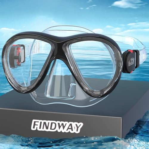 Findway Snorkel Mask for Kids,Swimming Goggles Kids with Nose Cover for 4-14 Year Olds Boys and Girls Swim Goggles Comfortable Fit,Waterproof,No Leakage,Rose red White Diving Masks for Children
