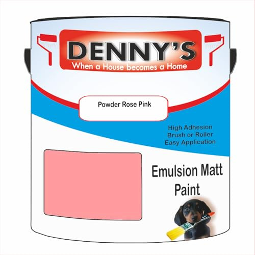 Premium Interior Wall & Ceiling Emulsion Paint – Powder Rose Pink – Rich Matt Finish, Durable & Washable, Low Odour, Ideal for Living Rooms, Bedrooms & Hallways (250ML Tin)