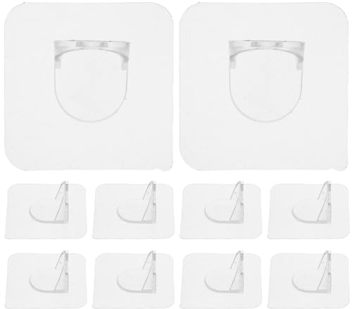 SOIMISS Anclajes para Muebles a Prueba de Bebés sin Taladro Kit de Instalación 12 Piezas Transparentes para Puerta Retráctil Soporte de Pared Seguro para Barrera Infantil y Protección