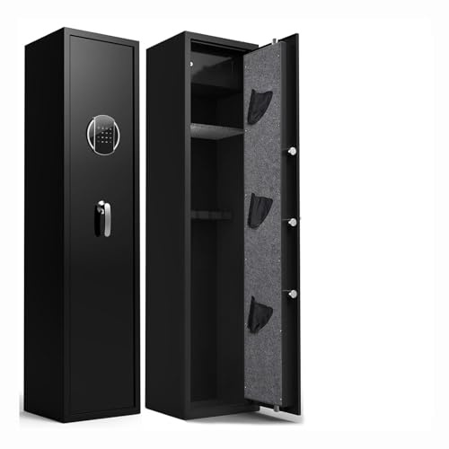 XRRJFYH Armadio Portafucili, Cassaforte per Armi con 2 Modalità di Accesso, Armadio Fucili Ampio, Cassaforte per Pistola con Luce LED