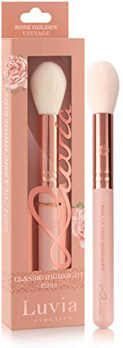 Luvia Highlighter Pinsel - Classic Highlight E204 Brush - Highlighter-Pinsel In Nude/Roségold - Vegane Kosmetik Schminkpinsel/Kosmetikpinsel