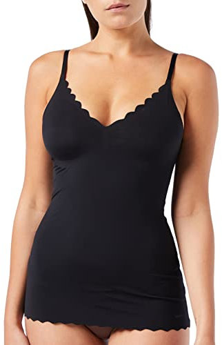 Skiny Damen Micro Lovers Spaghettishirt Herausnehmbare Pads Unterhemd, Schwarz, 42 EU