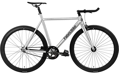 FabricBike Light - Vélo Fixie, Fixed Gear, Single Speed, Cadre et Fourche Aluminium, Roues 28, 3 Tailles, 5 Couleurs, 9,45 kg (Taille M) (L-58cm, Light Polished)