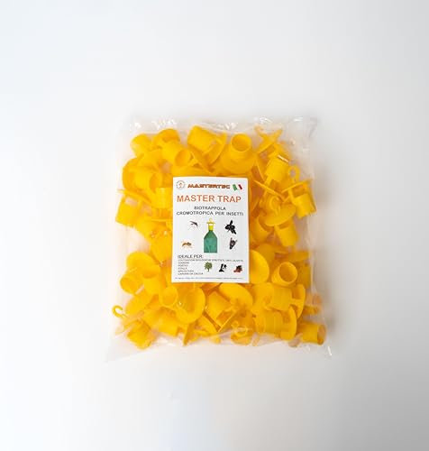 Mastertec Master Trap, Biotrappola Ecologica per Mosche, Vespe, Calabroni, Cimice Asiatica, Drosophila Suzukii e Popilia Japonica (50 pezzi)