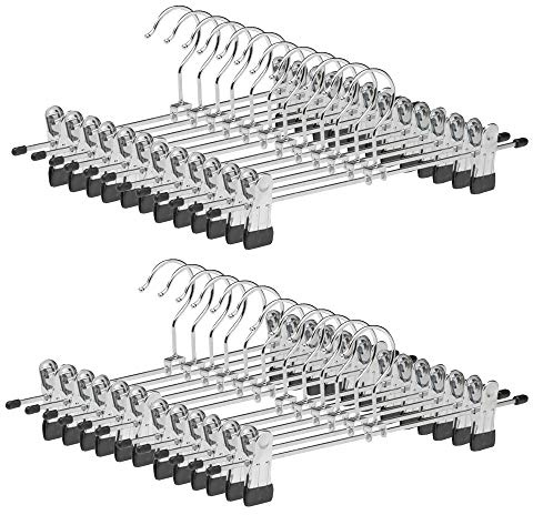 COM-FORT HOUSE | Percha de Metal | Percha de Metal con Pinzas | Diseño Elegante | Ideal para Faldas y Pantalones | Gancho de Acero Inoxidable Giratorio | Pack de 20 Unidades |